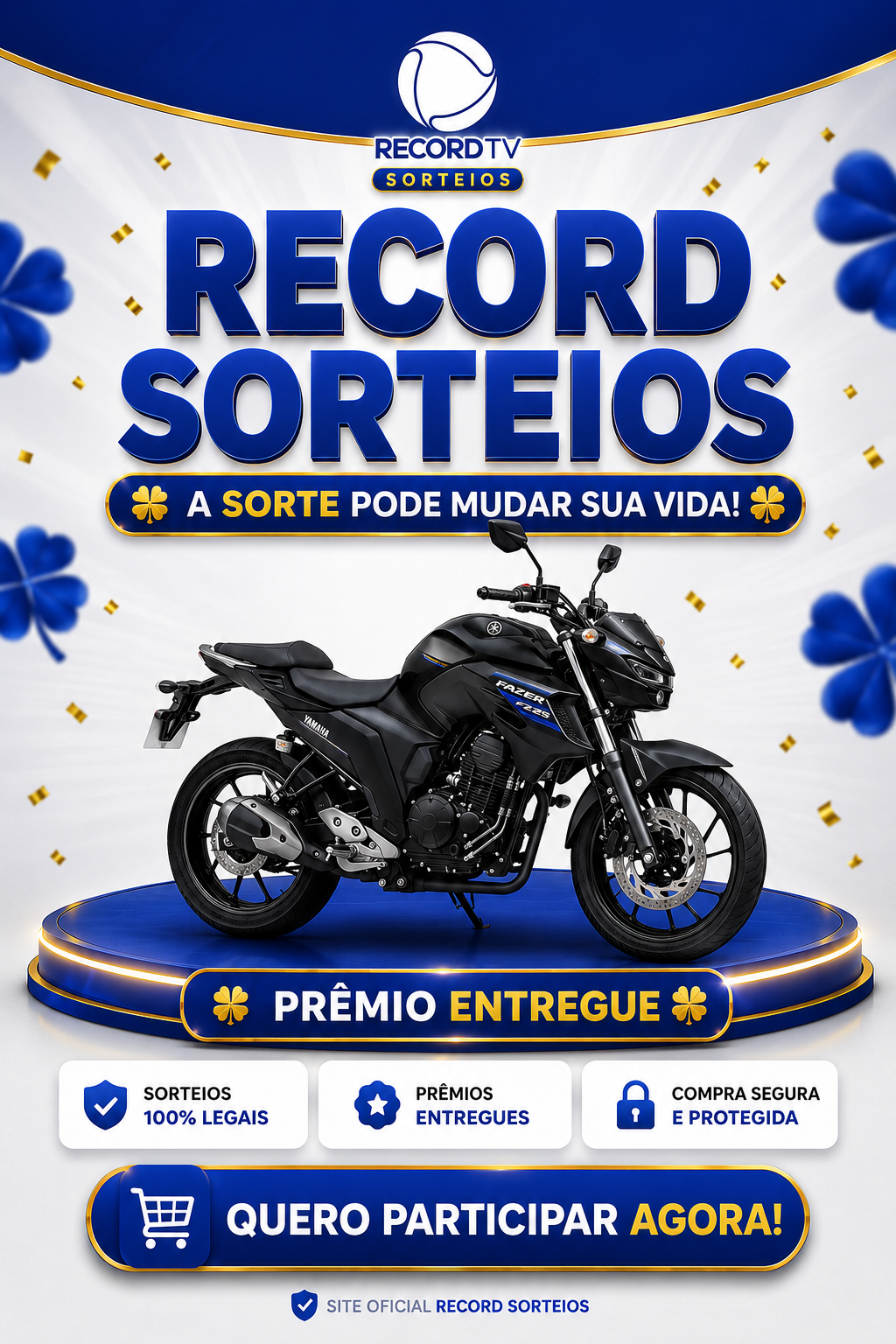 Yamaha Fazer FZ25 ABS prêmio entregue